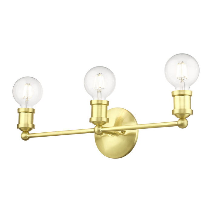 Livex Lighting 14423-12 Three Light Vanity Sconce, Satin Brass