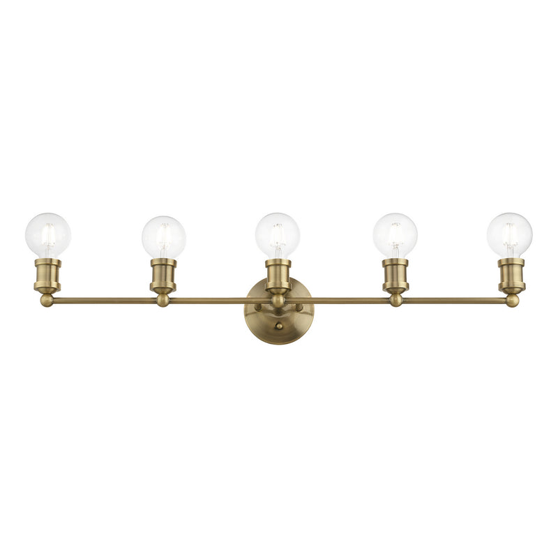 Livex Lighting 14425-01 Five Light Vanity Sconce, Antique Brass