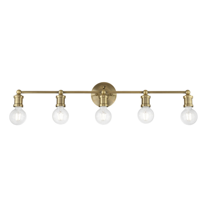 Livex Lighting 14425-01 Five Light Vanity Sconce, Antique Brass