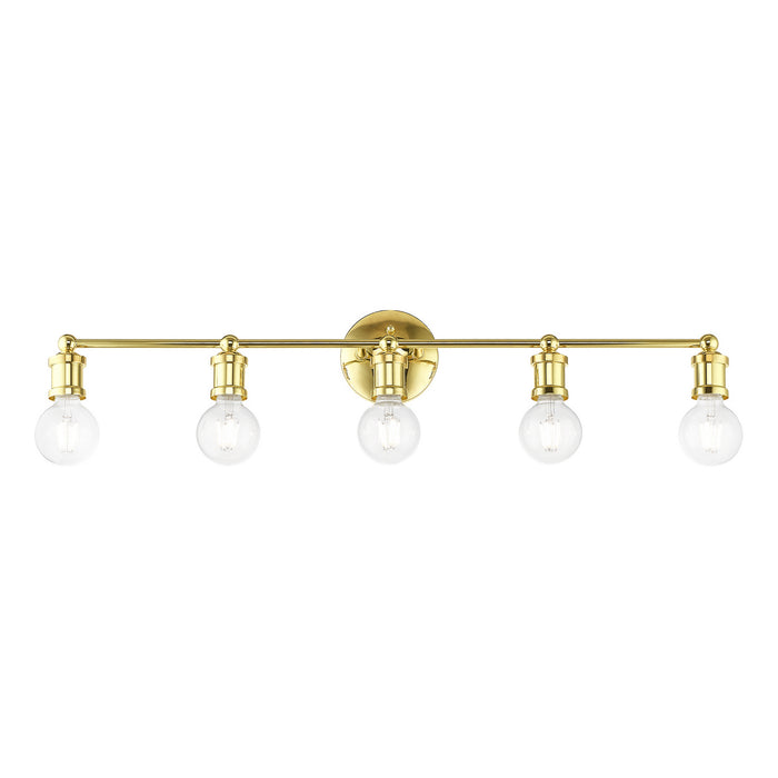 Livex Lighting 14425-02 Five Light Vanity Sconce, Polished Brass