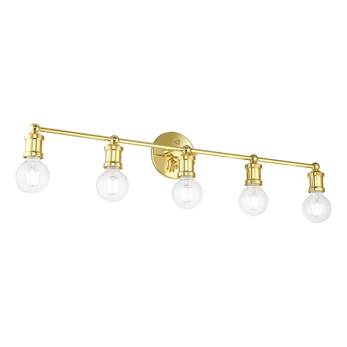 Livex Lighting 14425-02 Five Light Vanity Sconce, Polished Brass