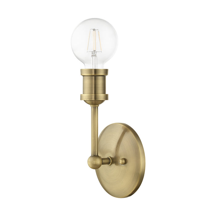 Livex Lighting 14429-01 One Light Vanity Sconce, Antique Brass