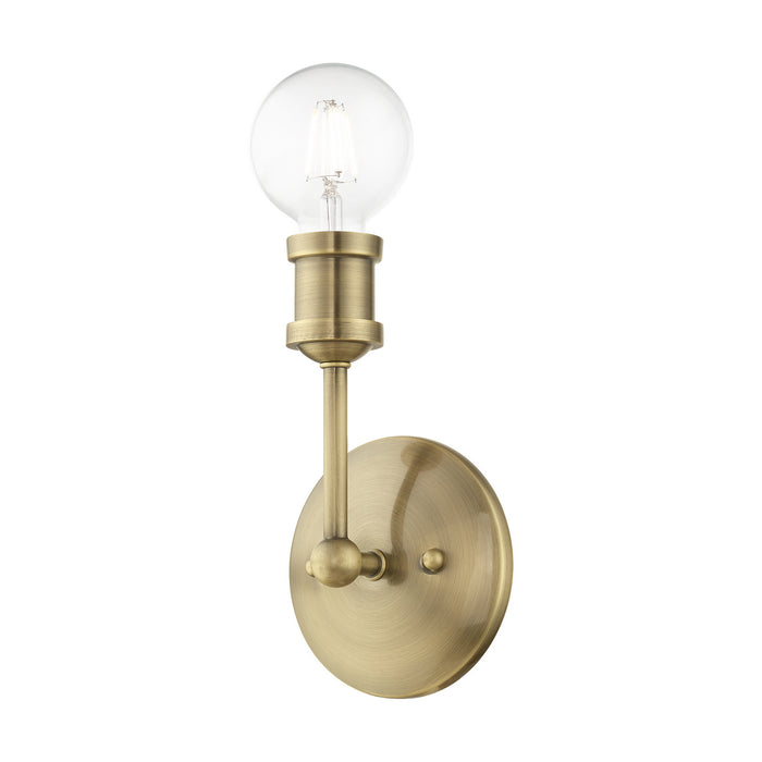Livex Lighting 14429-01 One Light Vanity Sconce, Antique Brass