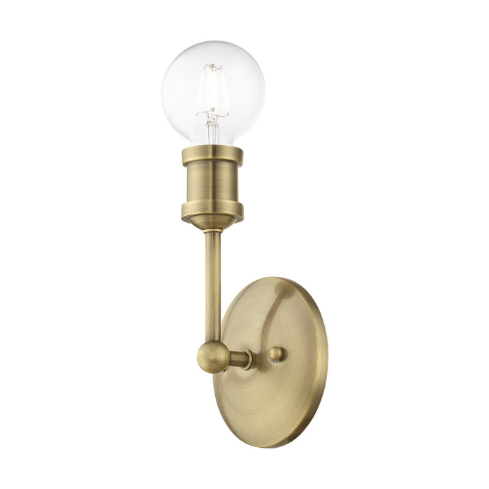 Livex Lighting 14429-01 One Light Vanity Sconce, Antique Brass