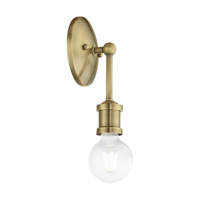 Livex Lighting 14429-01 One Light Vanity Sconce, Antique Brass