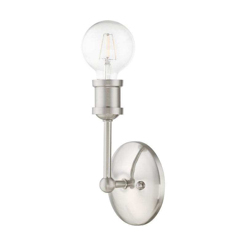 Livex Lighting 14429-91 One Light Vanity Sconce, Brushed Nickel