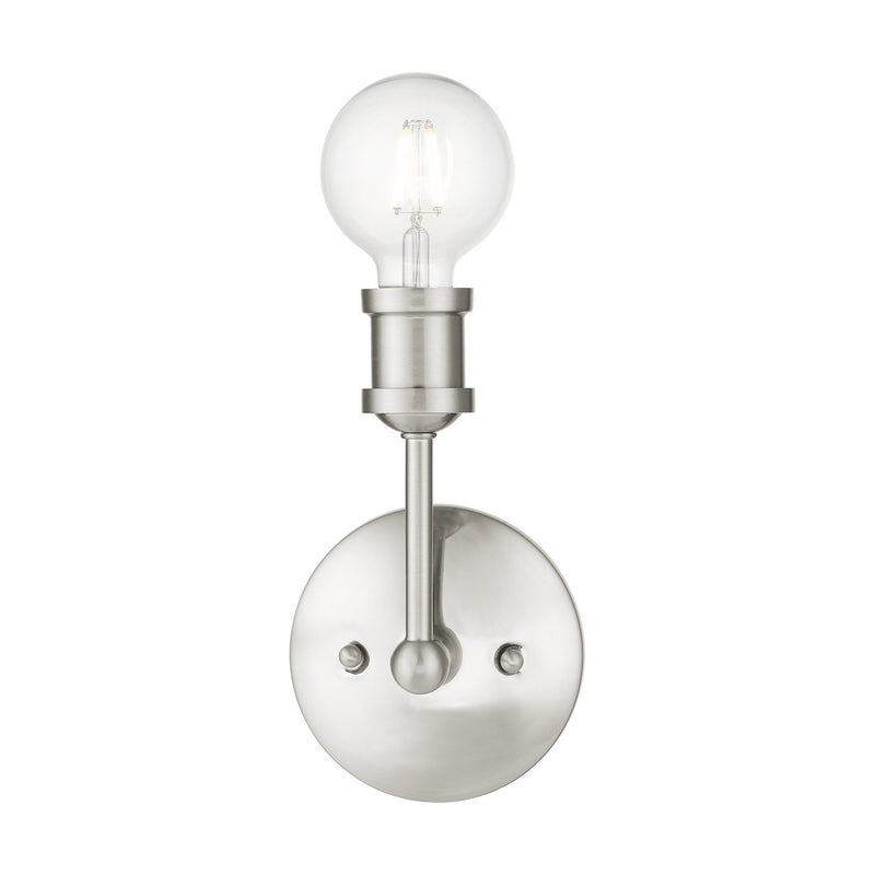 Livex Lighting 14429-91 One Light Vanity Sconce, Brushed Nickel