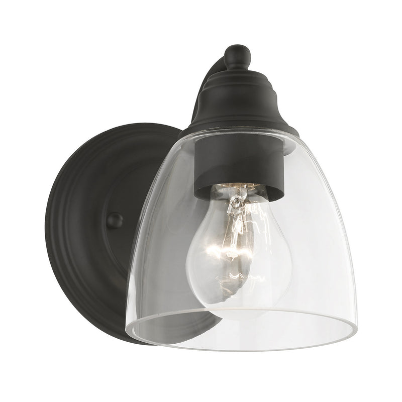 Livex Lighting 15131-04 One Light Vanity Sconce, Black