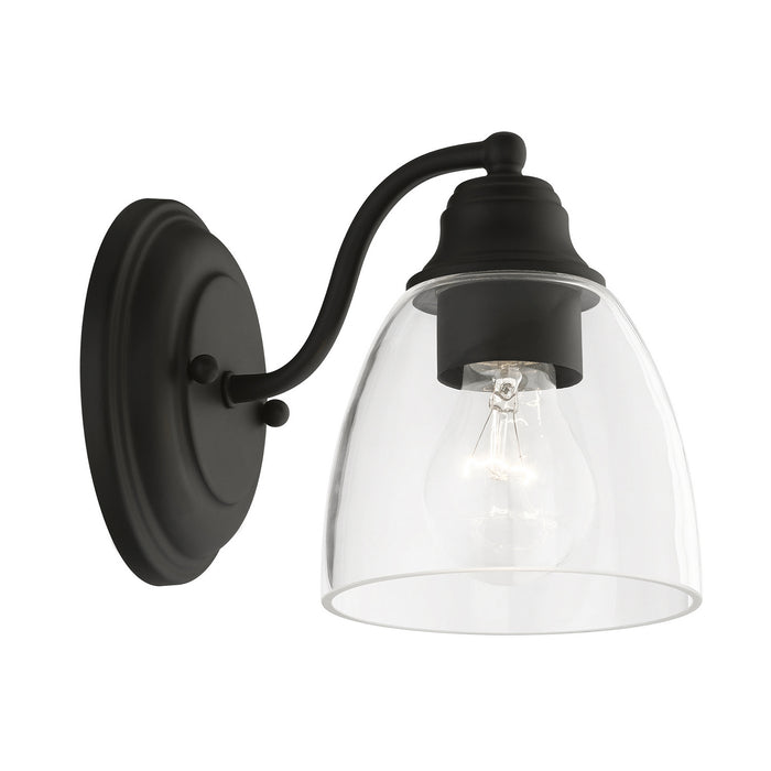 Livex Lighting 15131-04 One Light Vanity Sconce, Black