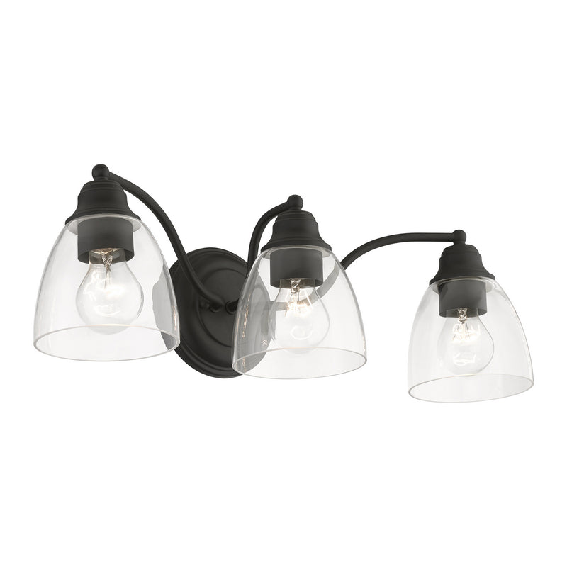 Livex Lighting 15133-04 Three Light Vanity Sconce, Black