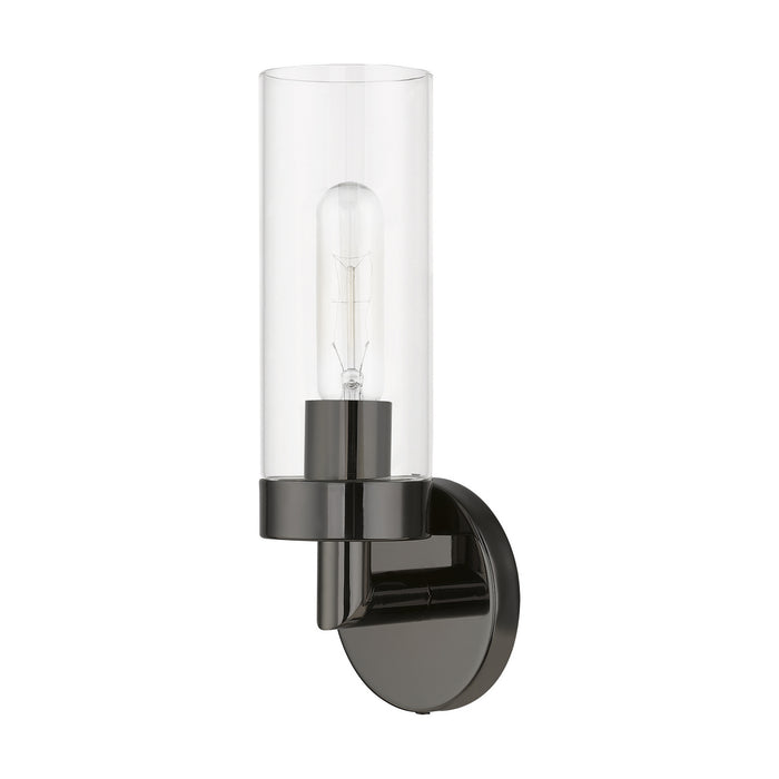 Livex Lighting 16171-46 One Light Wall Sconce, Black Chrome