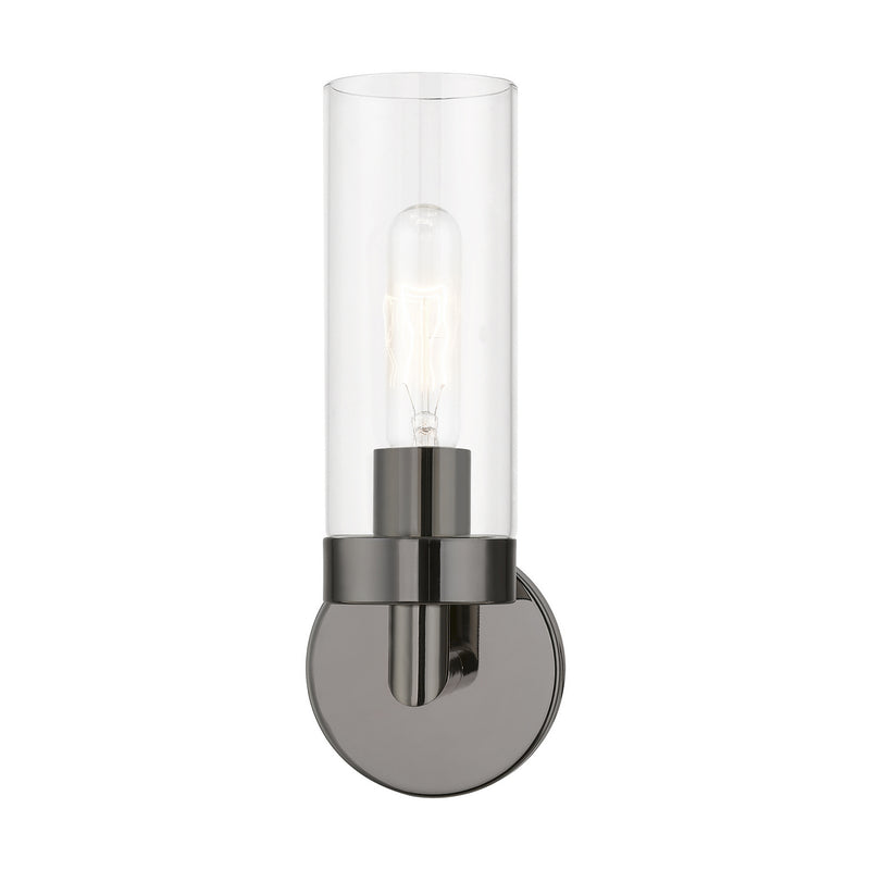 Livex Lighting 16171-46 One Light Wall Sconce, Black Chrome