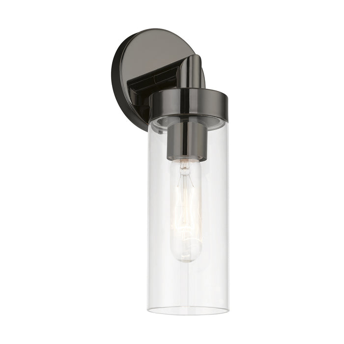Livex Lighting 16171-46 One Light Wall Sconce, Black Chrome