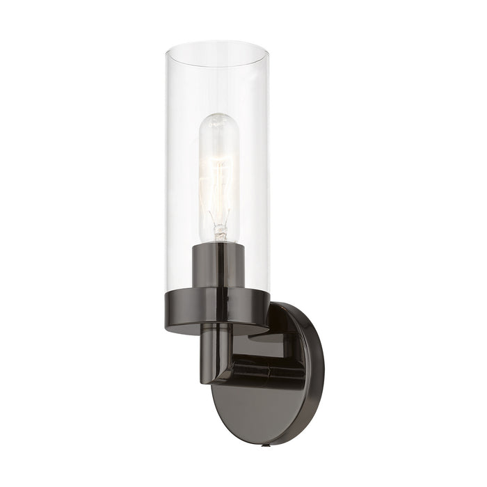 Livex Lighting 16171-46 One Light Wall Sconce, Black Chrome
