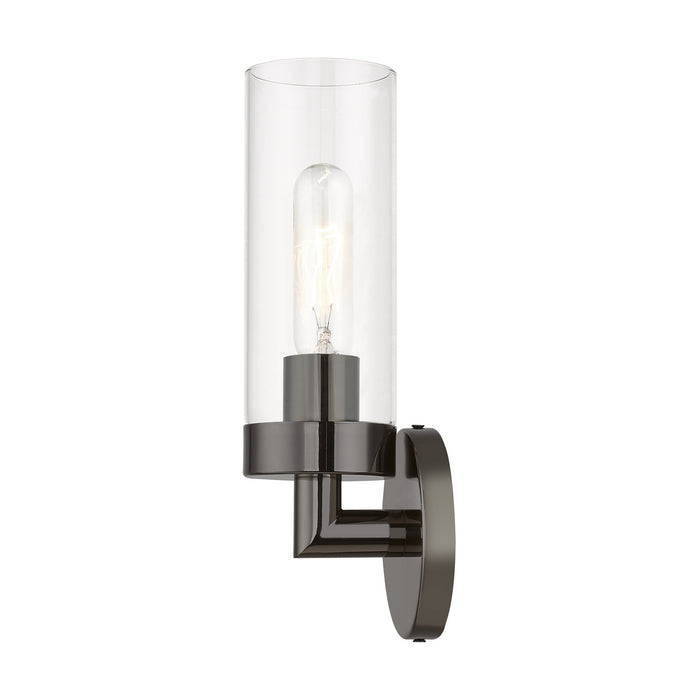 Livex Lighting 16171-46 One Light Wall Sconce, Black Chrome