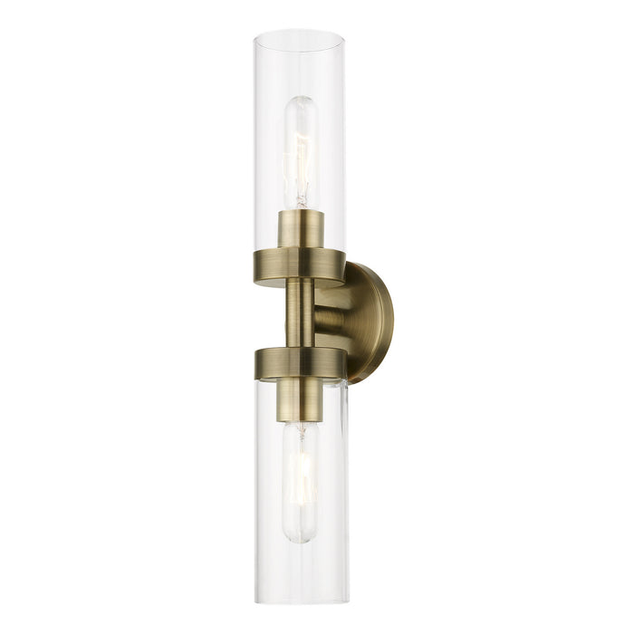Livex Lighting 16172-01 Two Light Vanity Sconce, Antique Brass
