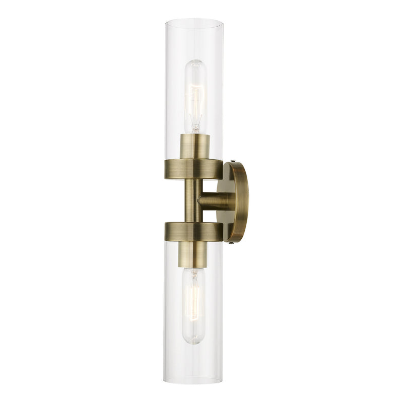 Livex Lighting 16172-01 Two Light Vanity Sconce, Antique Brass