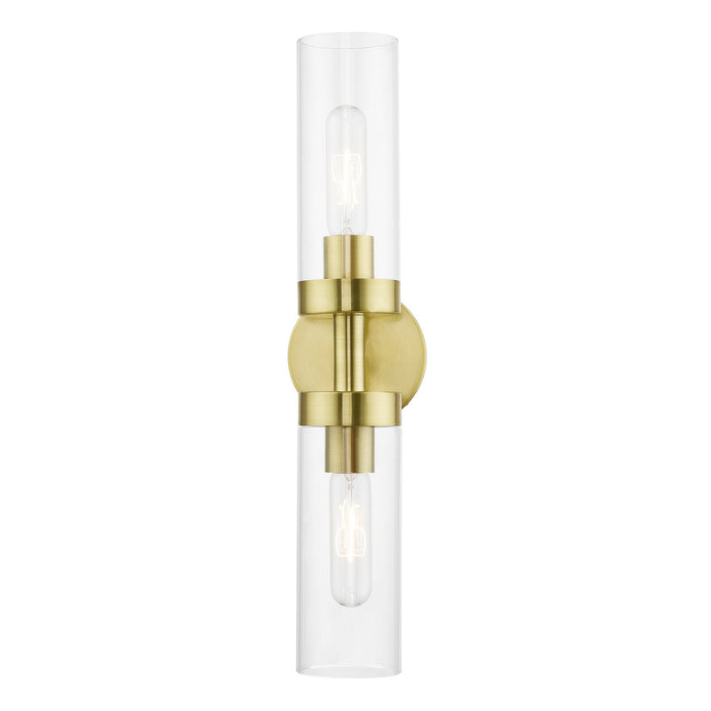 Livex Lighting 16172-12 Two Light Vanity Sconce, Satin Brass