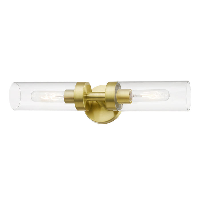 Livex Lighting 16172-12 Two Light Vanity Sconce, Satin Brass
