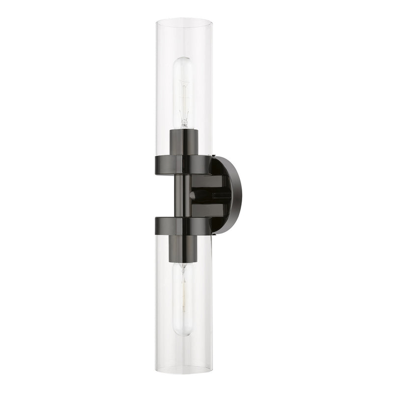 Livex Lighting 16172-46 Two Light Vanity Sconce, Black Chrome
