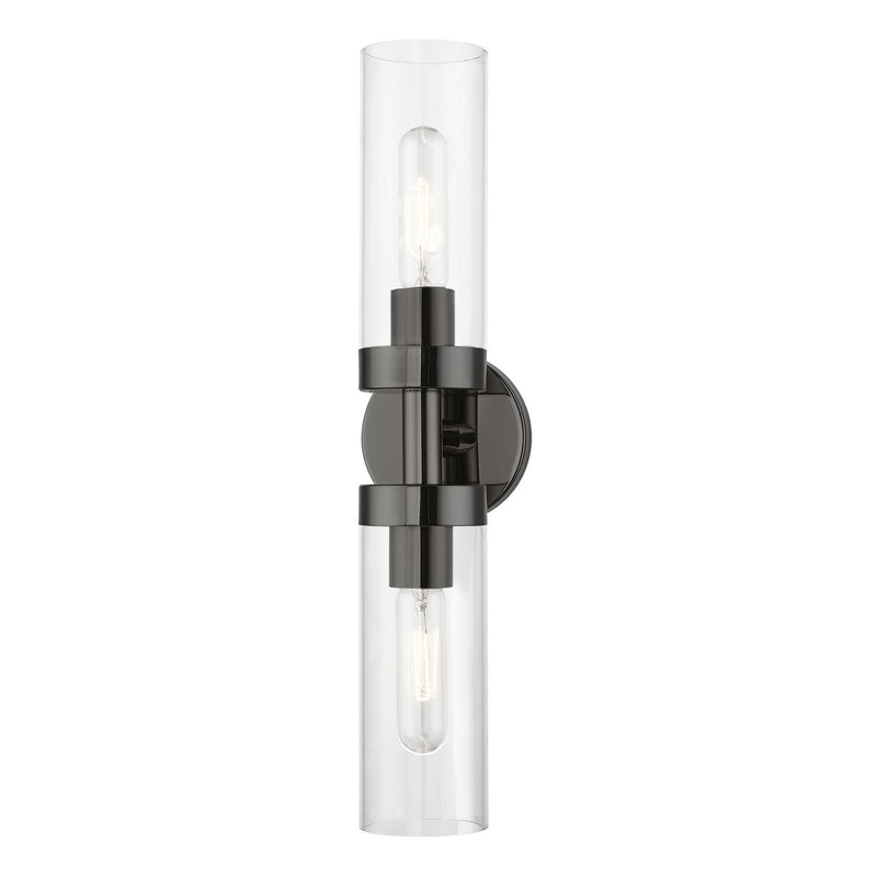 Livex Lighting 16172-46 Two Light Vanity Sconce, Black Chrome
