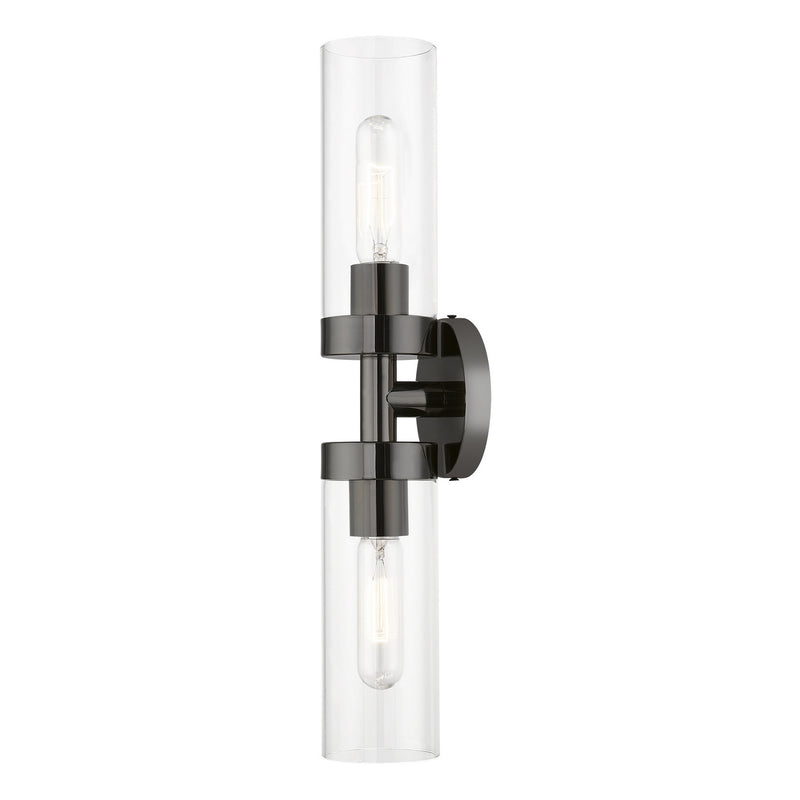 Livex Lighting 16172-46 Two Light Vanity Sconce, Black Chrome