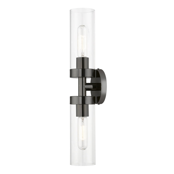 Livex Lighting 16172-46 Two Light Vanity Sconce, Black Chrome