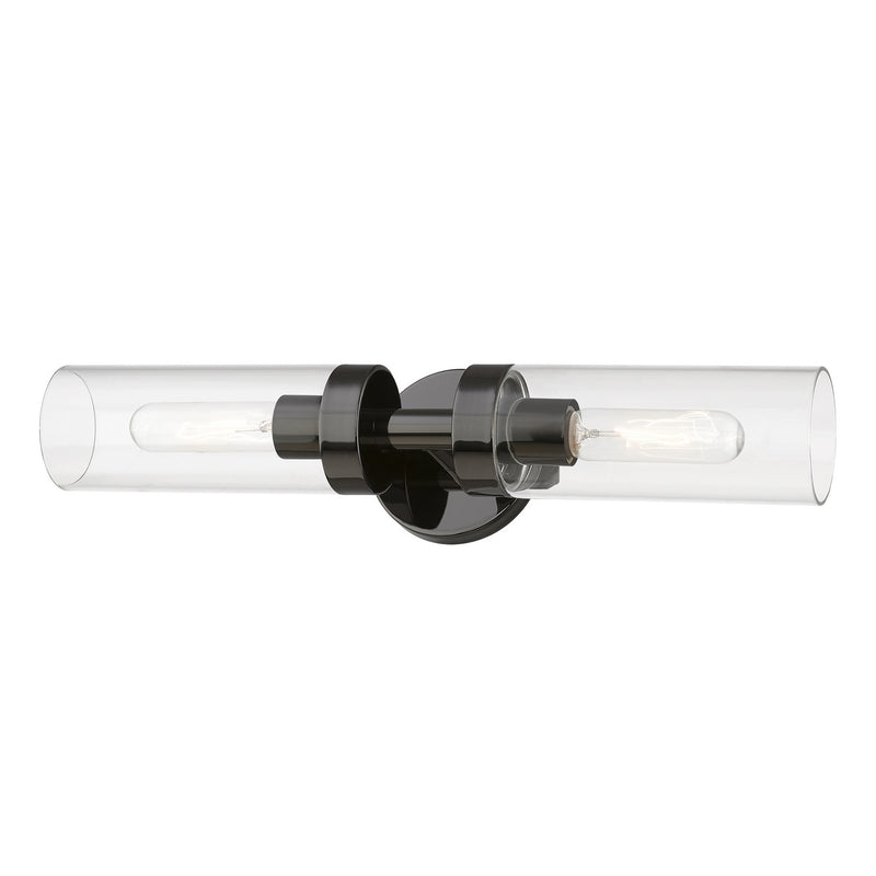 Livex Lighting 16172-46 Two Light Vanity Sconce, Black Chrome
