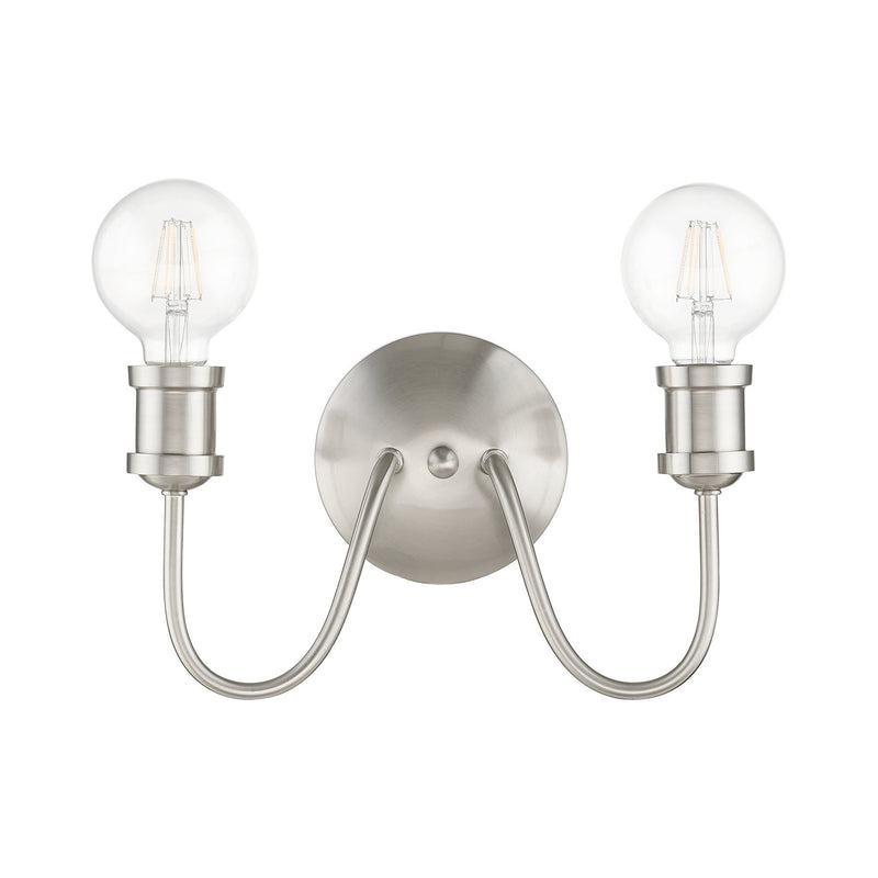 Livex Lighting 16572-91 Two Light Vanity Sconce, Brushed Nickel