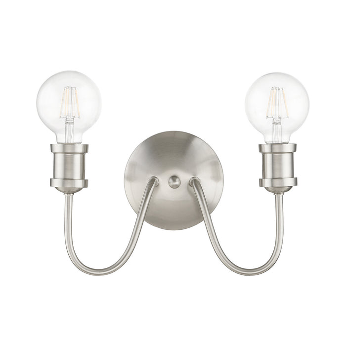 Livex Lighting 16572-91 Two Light Vanity Sconce, Brushed Nickel