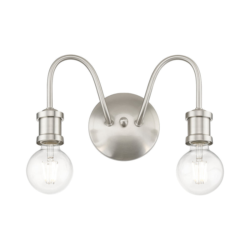 Livex Lighting 16572-91 Two Light Vanity Sconce, Brushed Nickel