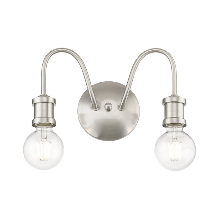 Livex Lighting 16572-91 Two Light Vanity Sconce, Brushed Nickel
