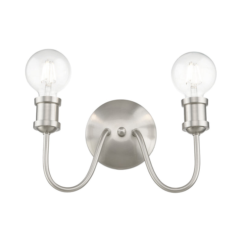 Livex Lighting 16572-91 Two Light Vanity Sconce, Brushed Nickel