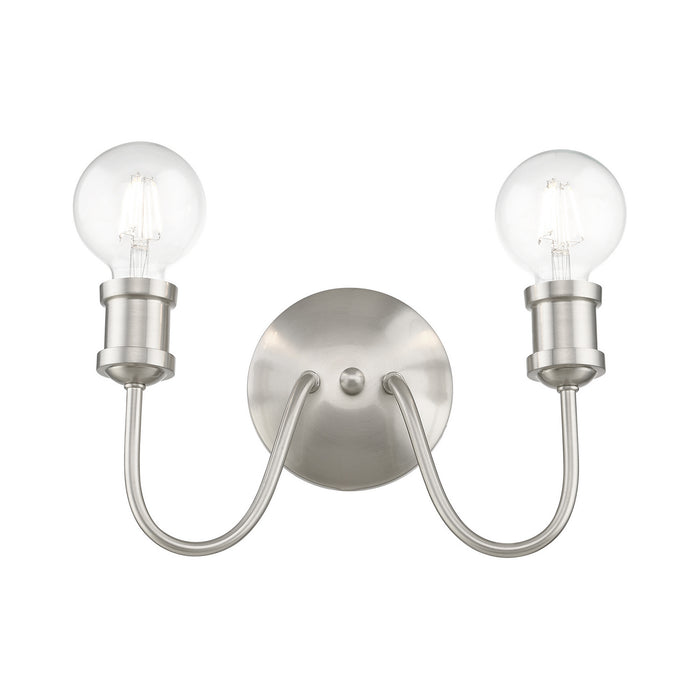 Livex Lighting 16572-91 Two Light Vanity Sconce, Brushed Nickel