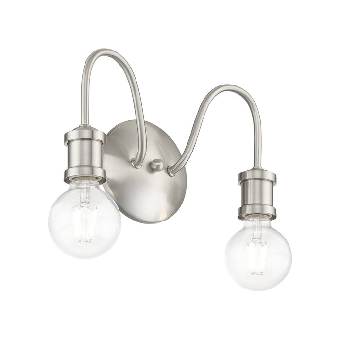 Livex Lighting 16572-91 Two Light Vanity Sconce, Brushed Nickel