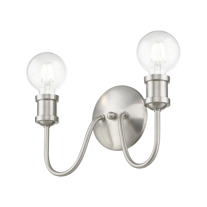 Livex Lighting 16572-91 Two Light Vanity Sconce, Brushed Nickel