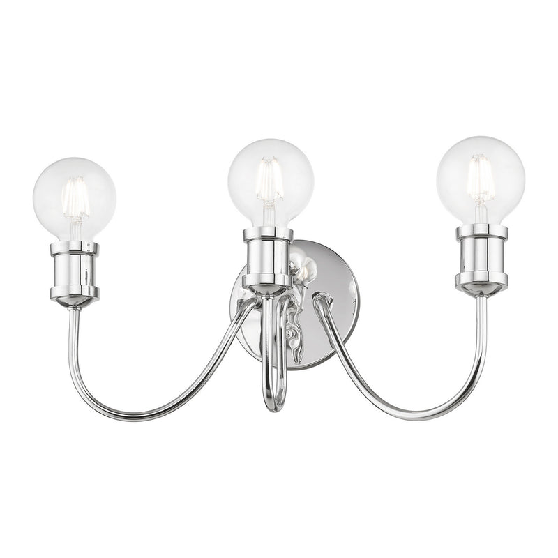 Livex Lighting 16573-05 Three Light Vanity Sconce, Polished Chrome