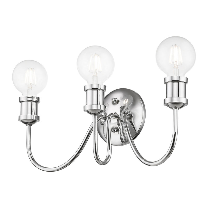 Livex Lighting 16573-05 Three Light Vanity Sconce, Polished Chrome
