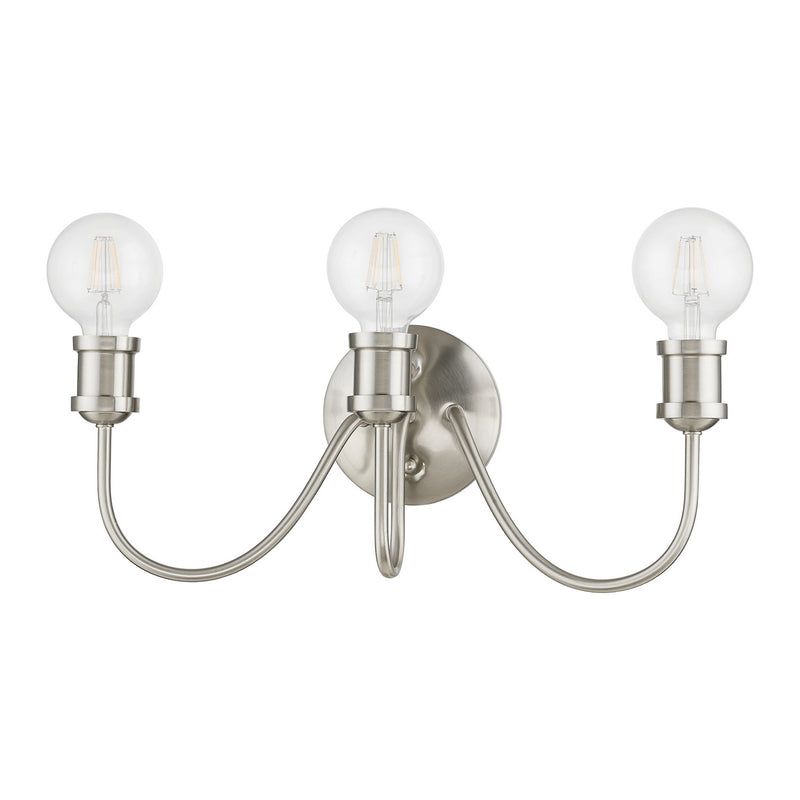Livex Lighting 16573-91 Three Light Vanity Sconce, Brushed Nickel