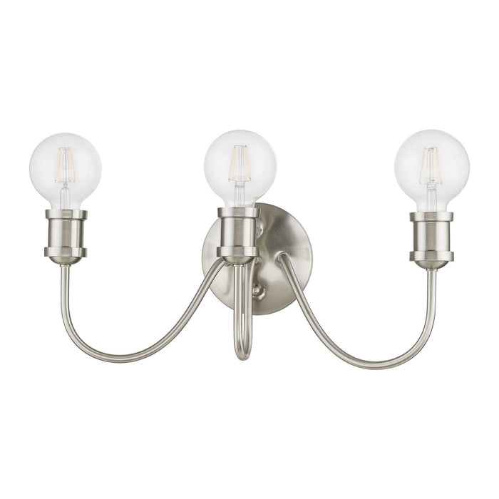 Livex Lighting 16573-91 Three Light Vanity Sconce, Brushed Nickel