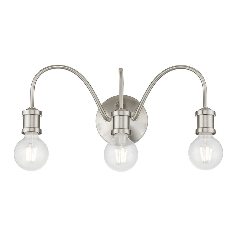 Livex Lighting 16573-91 Three Light Vanity Sconce, Brushed Nickel