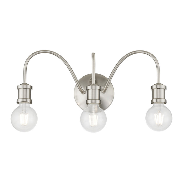Livex Lighting 16573-91 Three Light Vanity Sconce, Brushed Nickel