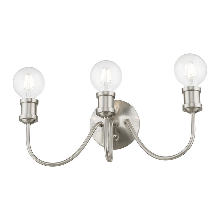 Livex Lighting 16573-91 Three Light Vanity Sconce, Brushed Nickel