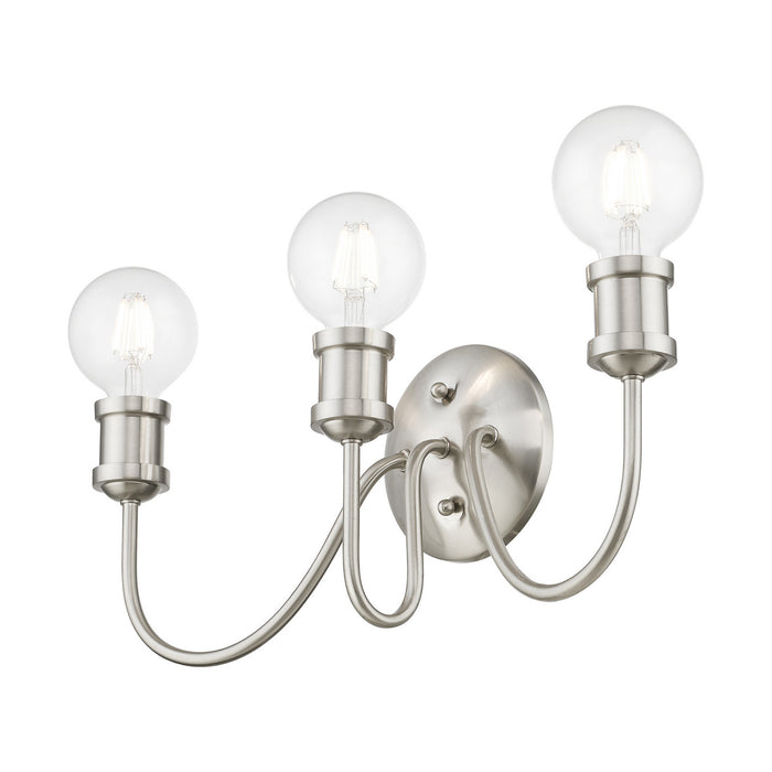 Livex Lighting 16573-91 Three Light Vanity Sconce, Brushed Nickel