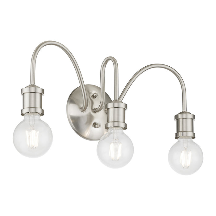 Livex Lighting 16573-91 Three Light Vanity Sconce, Brushed Nickel