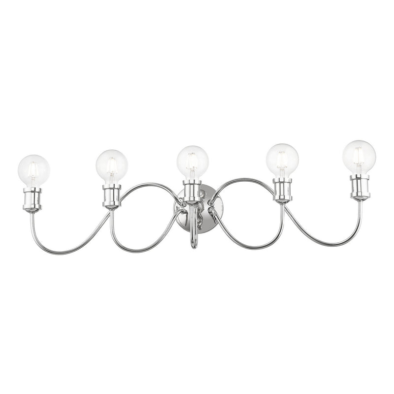 Livex Lighting 16575-05 Five Light Vanity Sconce, Polished Chrome