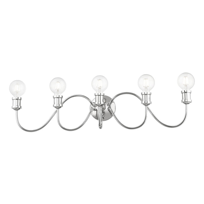 Livex Lighting 16575-05 Five Light Vanity Sconce, Polished Chrome