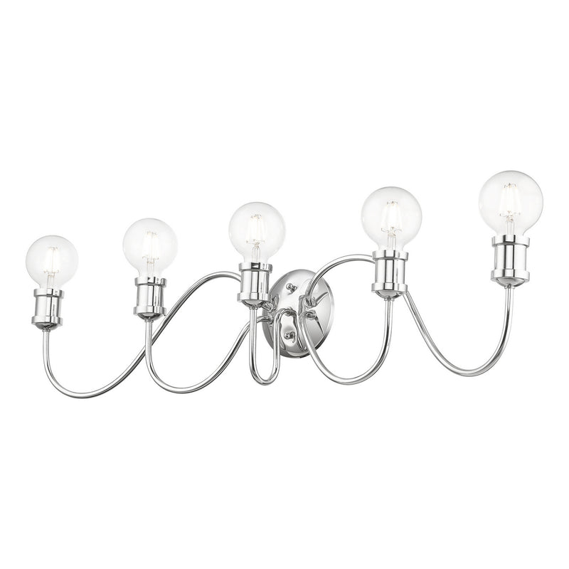 Livex Lighting 16575-05 Five Light Vanity Sconce, Polished Chrome