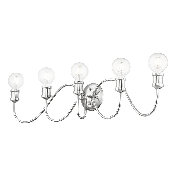 Livex Lighting 16575-05 Five Light Vanity Sconce, Polished Chrome