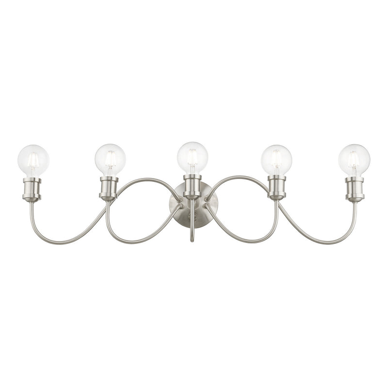 Livex Lighting 16575-91 Five Light Vanity Sconce, Brushed Nickel